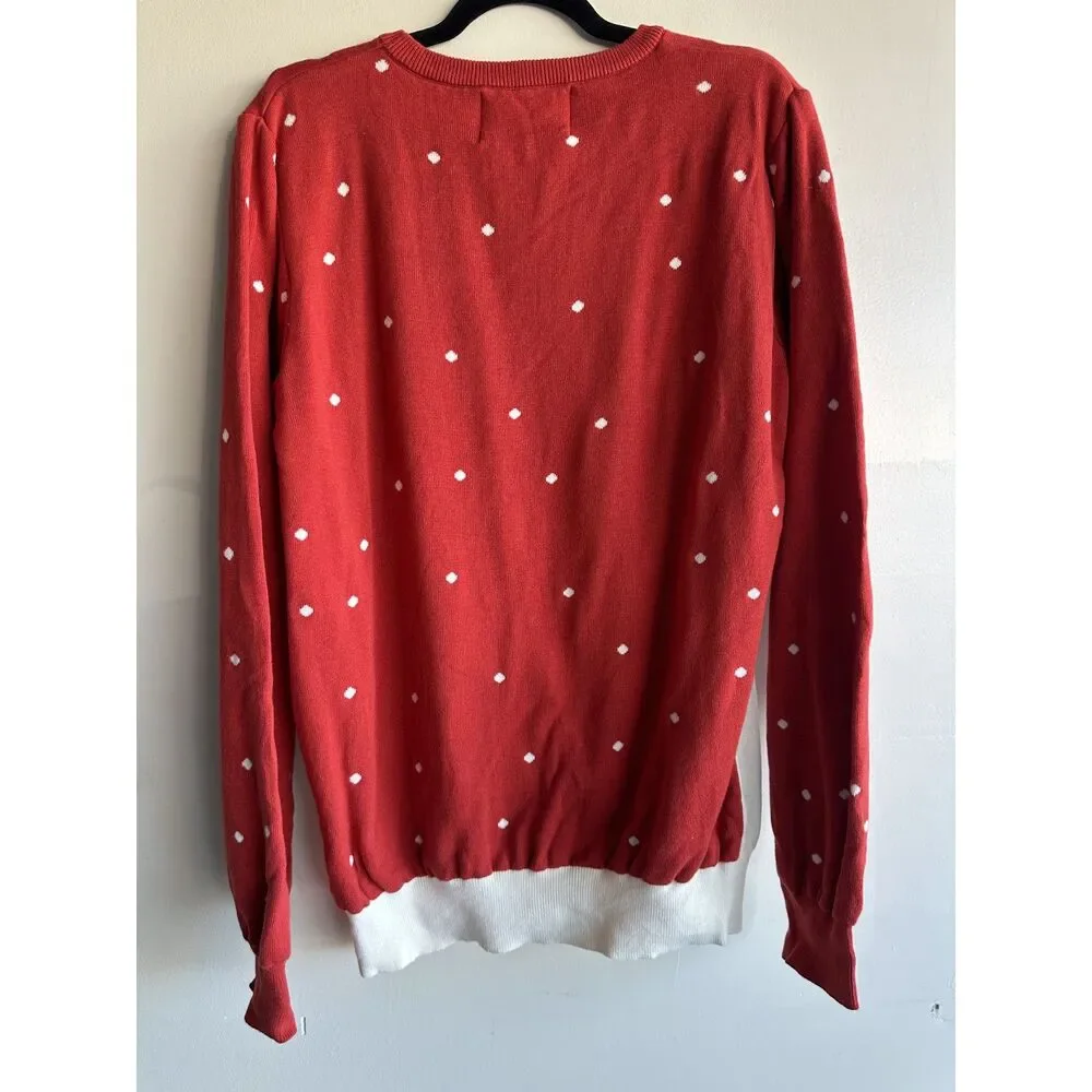 OLIPOP Christmas Yeti Ugly Holiday Sweater Red White XL